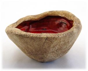 Räucherschale Schnecke dunkelrot 