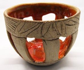 Räucherstövchen rot mit Sieb 