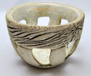 Räucherstövchen weiß mit Sieb 