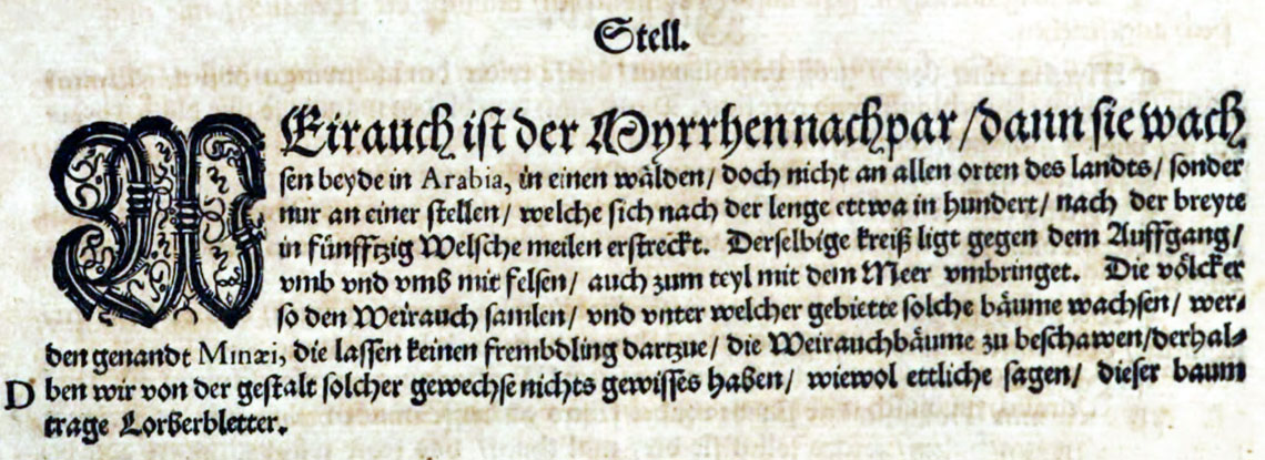 historischer Text Weihrauch